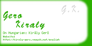 gero kiraly business card